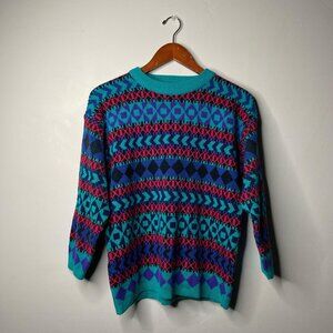 90’s vintage multi colored sweater size XS